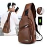 Solid Color PU Simple And Fashionable Casual Crossbody Bag For Commuting MENS Chest Bag 8