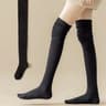 Knee High Socks For Women Thin Long Stacked Socks High Elasticity Stockings Solid Colour Patchwork