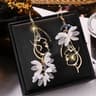 Red Rose Drop Earrings New Fashion Jewelry Women Vintage Rhinestone Dangle Flowers Earring Engageme 6