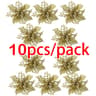 Artificial Christmas Tree Glitter Flower Decorations Xmas Ornaments New Year Gift 6