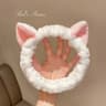 Cute Soft Hair Bow Headband Coral Plush Hairband Cat Makeup Wash Face Bandage For Girls 0
