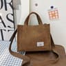 Womens Square Crossbody Bag Corduroy Crossbody Tote Bag Shoulder Bag Casual Tote Bag Travel Organis 5