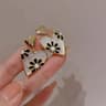 Asymmetric Korean Hollow Black Heart Earrings Drop Earrings Party Jewelry Temperament Style For Wom 6
