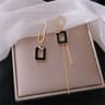 Asymmetric Korean Hollow Black Heart Earrings Drop Earrings Party Jewelry Temperament Style For Wom 7