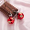 Bulb Drop Earrings Minimalist Round Ball Christmas Resin Sequins Star Pattern Jewelry Gift Earring  3