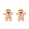 Sparkling Rhinestone Gingerbread Stud Earrings For Women Cute Chic Holiday Christmas Accessory 6