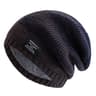Female Winter Mixing Color Label Decor Knitted Hats Hot Sale Women Slouchy Winter Hats Plush Fur Li 5