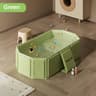 Childrens Portable Bath Tub  Thick Folding Bathtub For Travel Green And White Compact Kids Bath Des