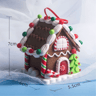 Holiday Gingerbread Christmas Tree Ornaments Set 5pcs House Decor With Rope 1