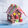 Holiday Gingerbread Christmas Tree Ornaments Set 5pcs House Decor With Rope 4