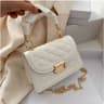 Womens Grid Pattern Tote Bag Fashion PU Leather Crossbody High Quality Bag Buckle Decoration Flap W 3
