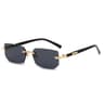 Rimless Rectangle Fashion Sunglasses Popular Small Square Shades For Women And Men Perfect For Summ 0