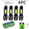 Mini Portable LED Flashlight USB Rechargeable Tactical Torch For Camping  Hiking 7