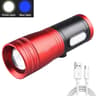 Portable Fishing LED Flashlight Waterproof Type C Rechargeable Lantern With  Light Sources  Blue Pu 6