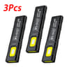 Mini EDC Flashlight With COB Tail Magnet  USB Rechargeable Lantern For Camping  Emergency 8