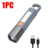 Super Bright LED Flashlight With USB Rechargeable And Zoomable Feature For Outdoor And Camping Wate 6