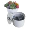 Creative Iron Flowerpot Storage Box With Lock Mini Money Organizer For Secure Storage 5