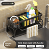 No Drill Sink Organizer Rack With Drain Tray  Cloth Holder For Kitchen Storage 4