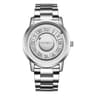 Magnetic Rolling Pointer Leather Quartz Watch For Men 18