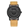 Magnetic Rolling Pointer Leather Quartz Watch For Men 21