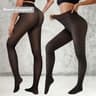Womens Fleece Lined Leggings 2Pack High Waist Leopard Jacquard Tights 8