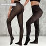 Womens Fleece Lined Leggings 2Pack High Waist Leopard Jacquard Tights 9