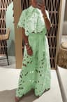 Fashionable Womens 2Piece Outfit SingleBreasted Shirt  WideLeg Pants Set  Elegant Hollow Suit For C 4