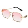 Vintage Luxe Rectangle Sunglasses For Women Metal Frame Designer Eyewear 9