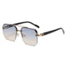 Men Retro Square Half Frame Metal Sunglasses Outdoor Sports Casual Fashion Eyewear 6