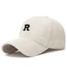 Corduroy Baseball Cap Adjustable R Letter Embroidered Hat For Fall  Winter 4