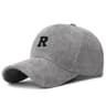 Corduroy Baseball Cap Adjustable R Letter Embroidered Hat For Fall  Winter 3