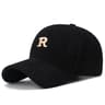 Corduroy Baseball Cap Adjustable R Letter Embroidered Hat For Fall  Winter 5