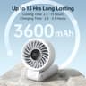 JISULIFE Portable Handheld Fan With LED Display  Rechargeable Battery 7