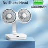 Double Head Desk Fan USB Rechargeable Fan Portable Desktop Fan Speed Cooling 6