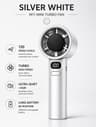 High Speed Portable Turbofan Handheld Fan USB Rechargeable Digital Display Stepless Control 5