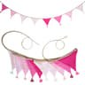 Double Layer Fabric Bunting Banner With Cotton Tassels For Birthday Party Nursery  Home Decor 8