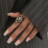 Elegant Adjustable Ring With Sparkling Rhinestone Ring Accent Korean Geometric Open Ring For Women 5