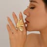 Ginkgo Leaf Ring Vintage Leaf Ring Unisex Botanical Ring Statement Jewelry 3