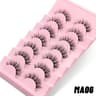 False Lashes Wispy Manga Eyelashes Soft Fluffy Natural False Eyelashes Pairs 10