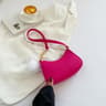 Elegant Mini Shoulder Bag Felt Crescent Handbag For Women With Chain Strap 10