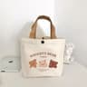 Cute Canvas Tote Bag With Little Bear Print Reusable Lunch Tote For Work School  Everyday Carry 3
