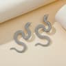 Zinc Alloy Snake Earrings Silver 1