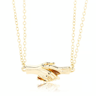 Hold Hands Couple Necklace gold