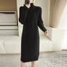 Autumn Winter Warm Korean Turtleneck Long Sleeve Bottoming Knitted Dresses Straight Sweater Dresses 8