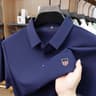 Men Short Sleeve Polo Shirt Trend Setting Lapel Print Casual Tee 1