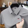Men Short Sleeve Polo Shirt Trend Setting Lapel Print Casual Tee 3
