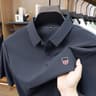 Men Short Sleeve Polo Shirt Trend Setting Lapel Print Casual Tee 8