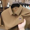 Men Short Sleeve Polo Shirt Trend Setting Lapel Print Casual Tee 10