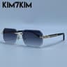 Luxury Rimless Rectangle Sunglasses For Men 7
