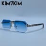 Luxury Rimless Rectangle Sunglasses For Men 8